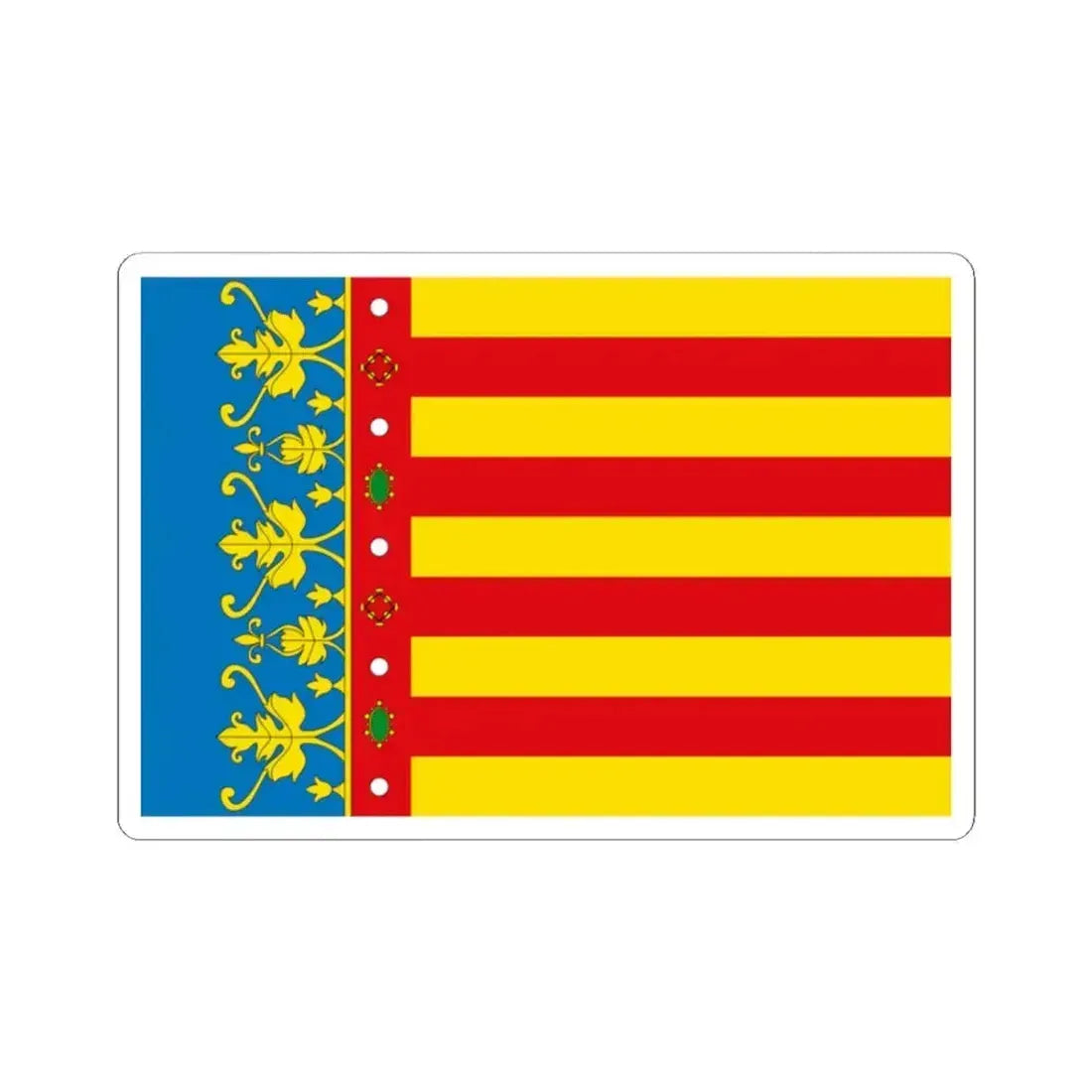 Flag of the Valencia Spain - STICKER Vinyl Kiss-Cut Decal 2 Inch White - The Sticker Space
