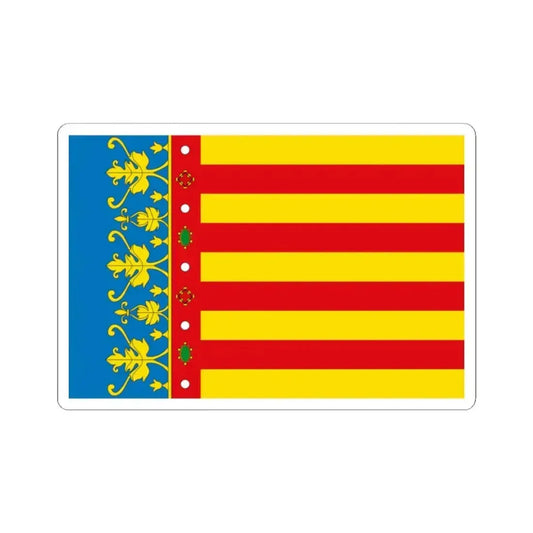 Flag of the Valencia Spain - STICKER Vinyl Kiss-Cut Decal 2 Inch White - The Sticker Space