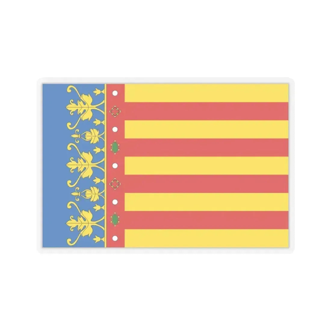 Flag of the Valencia Spain - STICKER Vinyl Kiss-Cut Decal 3 Inch Transparent - The Sticker Space
