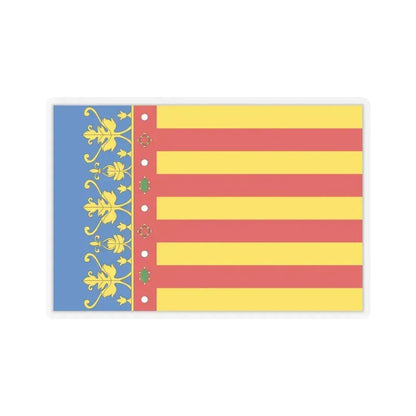 Flag of the Valencia Spain - STICKER Vinyl Kiss-Cut Decal 3 Inch Transparent - The Sticker Space