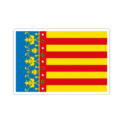 Flag of the Valencia Spain - STICKER Vinyl Kiss-Cut Decal 3 Inch White - The Sticker Space