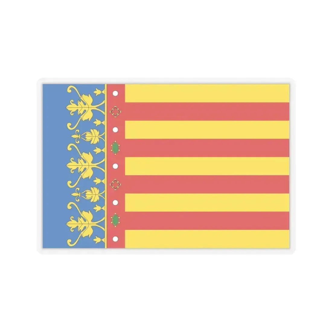 Flag of the Valencia Spain - STICKER Vinyl Kiss-Cut Decal 4 Inch Transparent - The Sticker Space