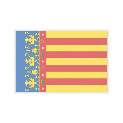 Flag of the Valencia Spain - STICKER Vinyl Kiss-Cut Decal 4 Inch Transparent - The Sticker Space