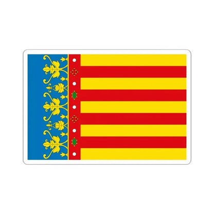 Flag of the Valencia Spain - STICKER Vinyl Kiss-Cut Decal 4 Inch White - The Sticker Space
