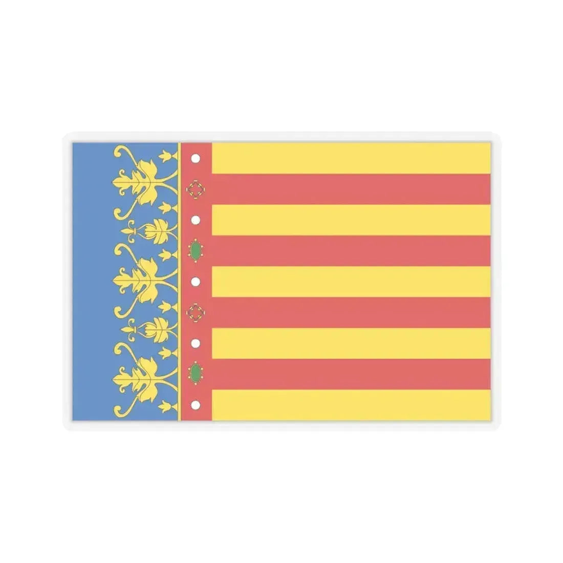 Flag of the Valencia Spain - STICKER Vinyl Kiss-Cut Decal 6 Inch Transparent - The Sticker Space