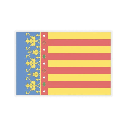 Flag of the Valencia Spain - STICKER Vinyl Kiss-Cut Decal 6 Inch Transparent - The Sticker Space