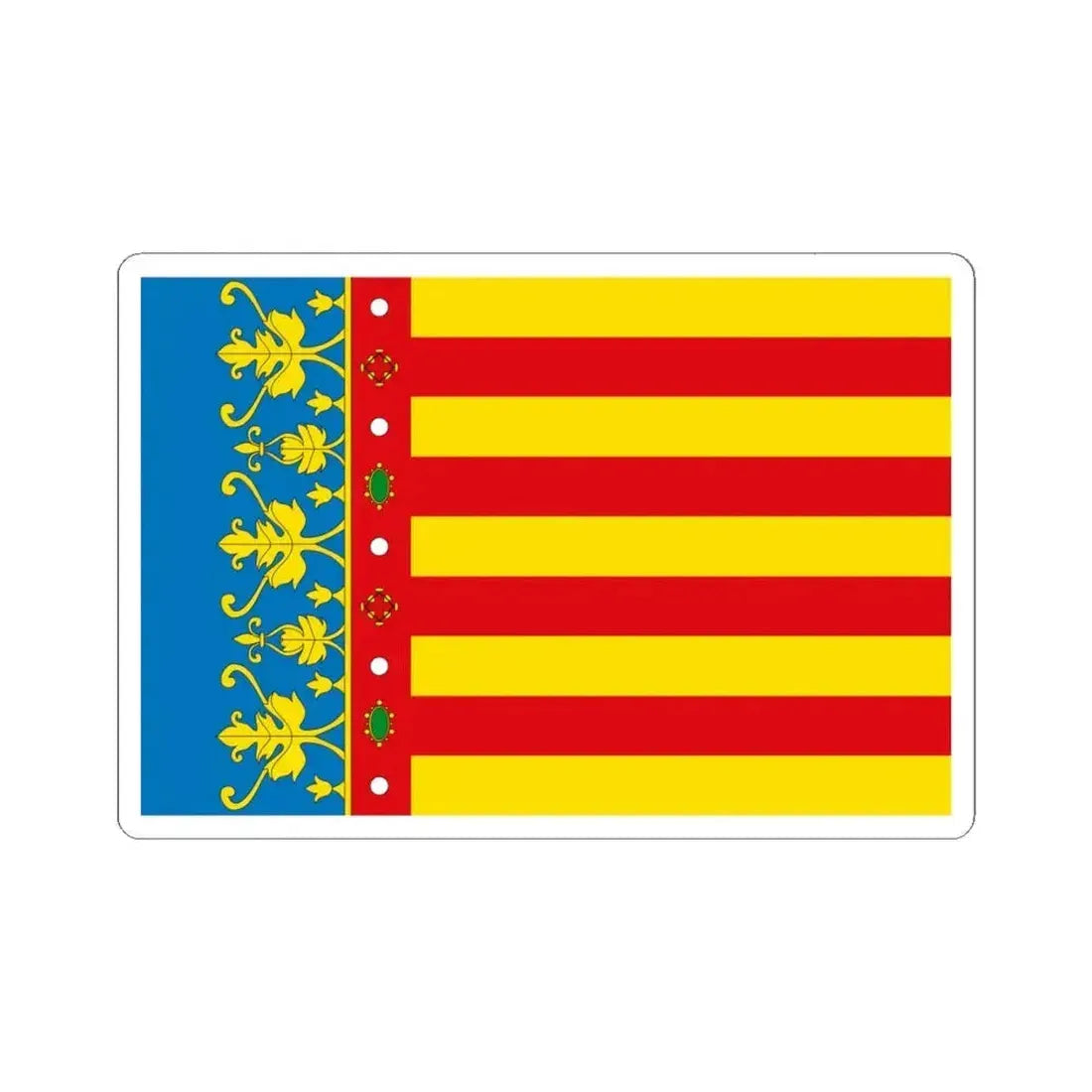 Flag of the Valencia Spain - STICKER Vinyl Kiss-Cut Decal 6 Inch White - The Sticker Space