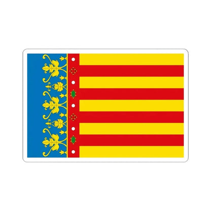 Flag of the Valencia Spain - STICKER Vinyl Kiss-Cut Decal 6 Inch White - The Sticker Space