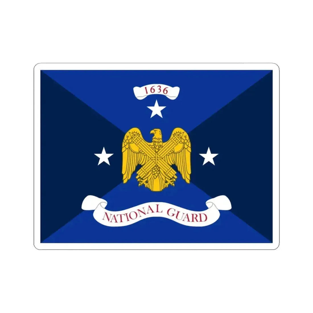 Flag of the Vice Chief of the National Guard Bureau (United States) STICKER Vinyl Kiss-Cut Decal 4 Inch White - The Sticker Space
