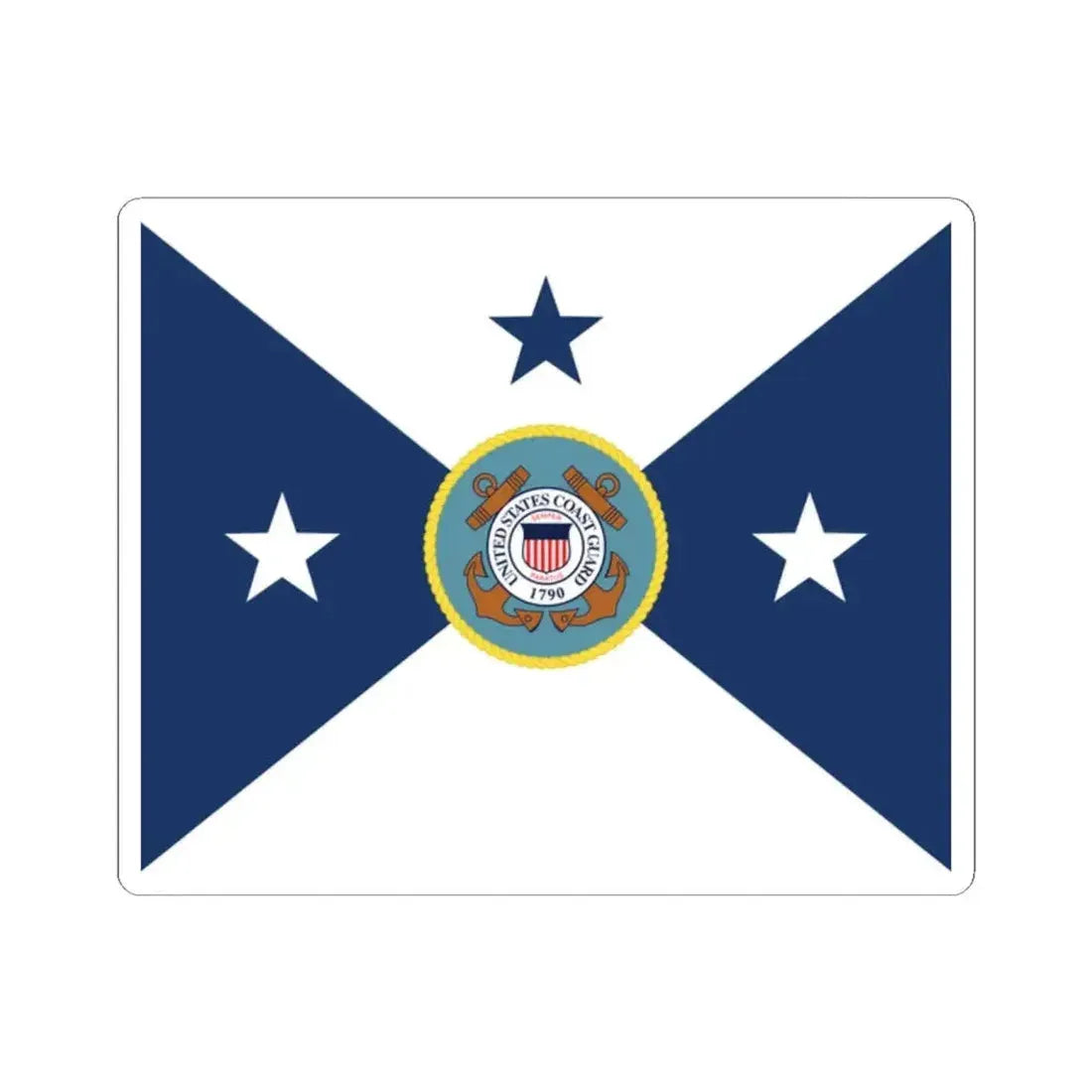 Flag of the Vice Commandant of the United States Coast Guard (United States) STICKER Vinyl Kiss-Cut Decal 2 Inch White - The Sticker Space
