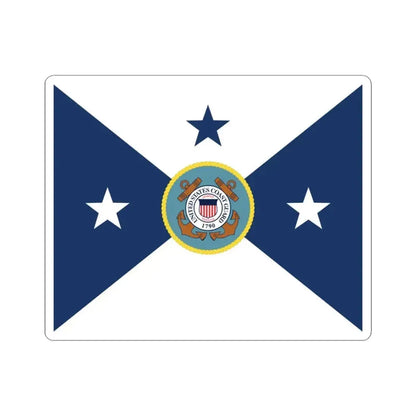 Flag of the Vice Commandant of the United States Coast Guard (United States) STICKER Vinyl Kiss-Cut Decal 3 Inch White - The Sticker Space