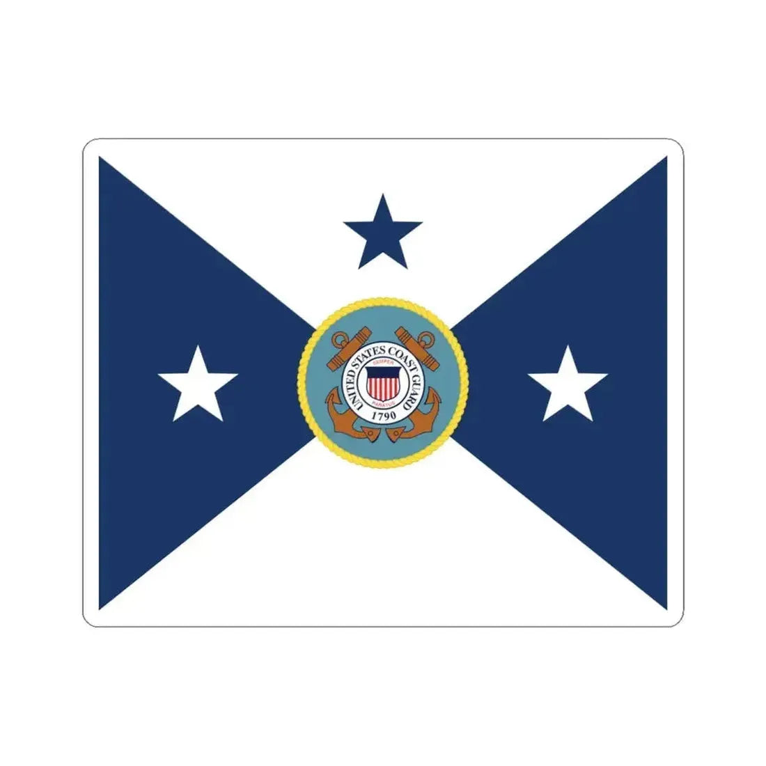 Flag of the Vice Commandant of the United States Coast Guard (United States) STICKER Vinyl Kiss-Cut Decal 4 Inch White - The Sticker Space