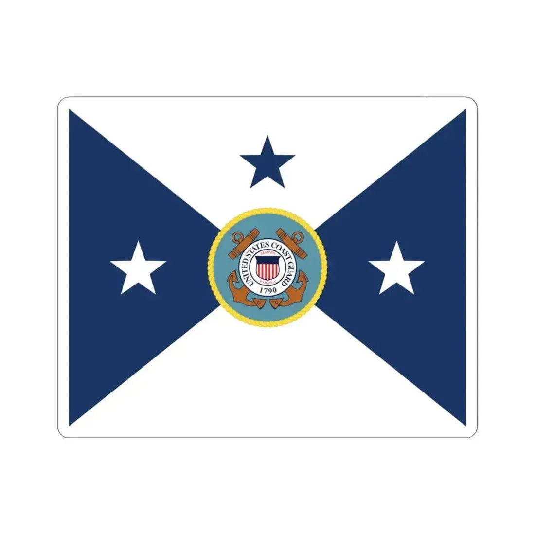 Flag of the Vice Commandant of the United States Coast Guard (United States) STICKER Vinyl Kiss-Cut Decal 6 Inch White - The Sticker Space