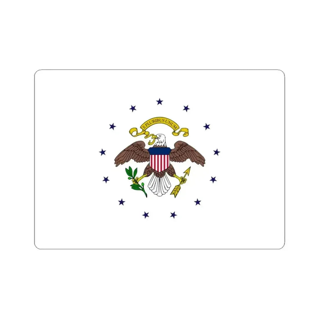 Flag of the Vice President of the United States 1948-1975 (United States) STICKER Vinyl Kiss-Cut Decal 3 Inch White - The Sticker Space