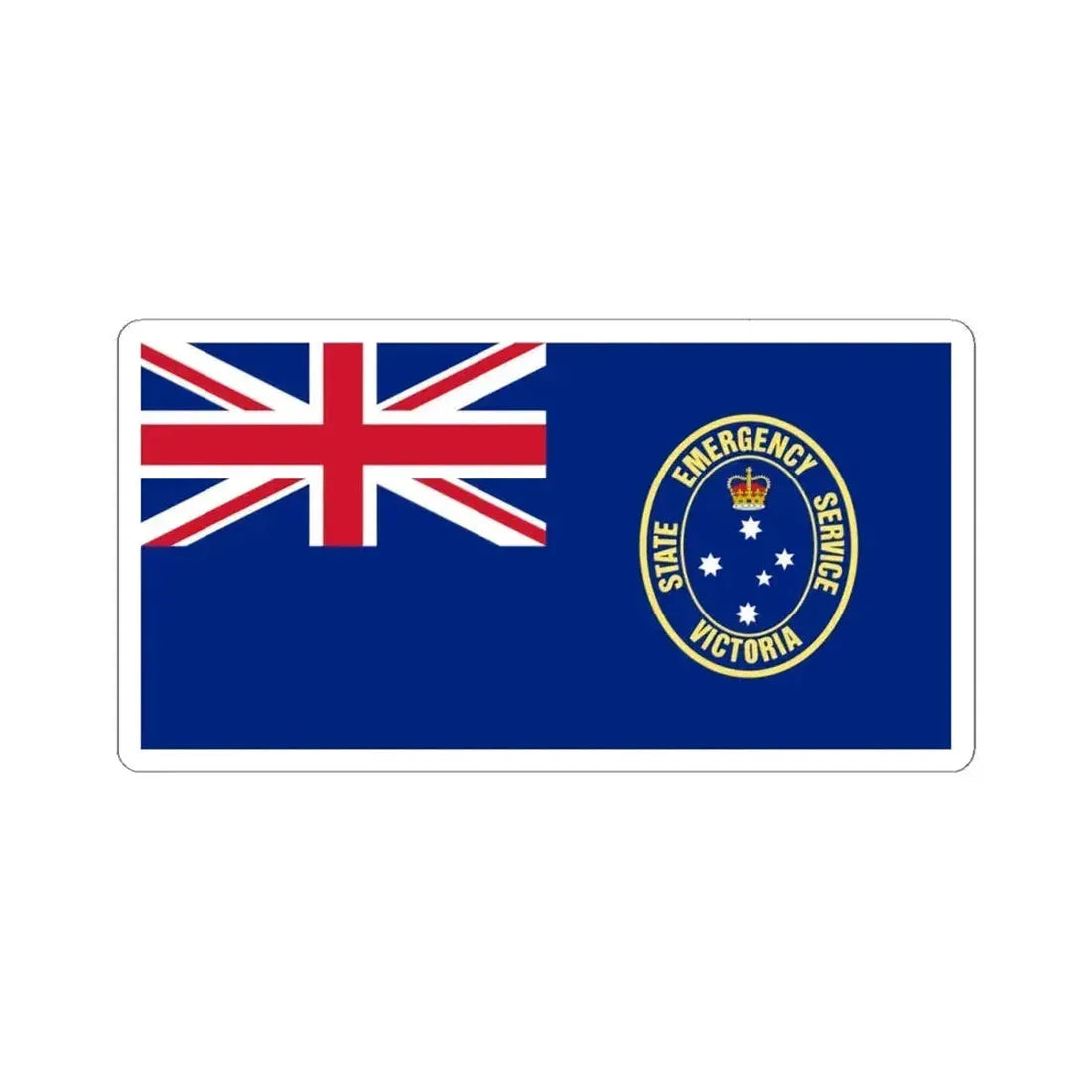 Flag of the Victoria SES (Australia) STICKER Vinyl Kiss-Cut Decal 4 Inch White - The Sticker Space