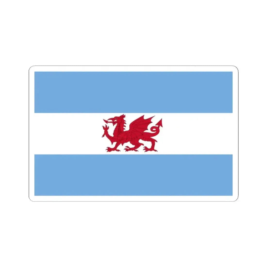 Flag of the Welsh colony in Patagonia (Argentina) STICKER Vinyl Kiss-Cut Decal 2 Inch White - The Sticker Space