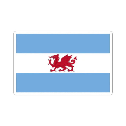 Flag of the Welsh colony in Patagonia (Argentina) STICKER Vinyl Kiss-Cut Decal 2 Inch White - The Sticker Space