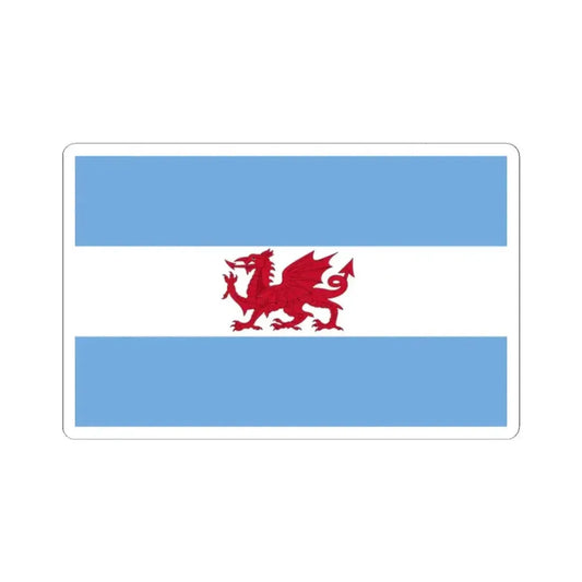 Flag of the Welsh colony in Patagonia (Argentina) STICKER Vinyl Kiss-Cut Decal 2 Inch White - The Sticker Space