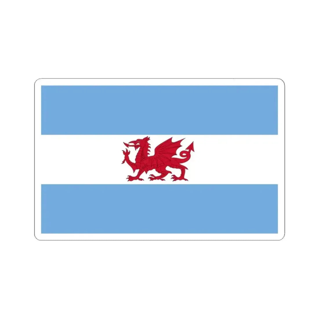 Flag of the Welsh colony in Patagonia (Argentina) STICKER Vinyl Kiss-Cut Decal 3 Inch White - The Sticker Space