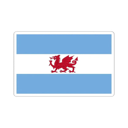 Flag of the Welsh colony in Patagonia (Argentina) STICKER Vinyl Kiss-Cut Decal 3 Inch White - The Sticker Space