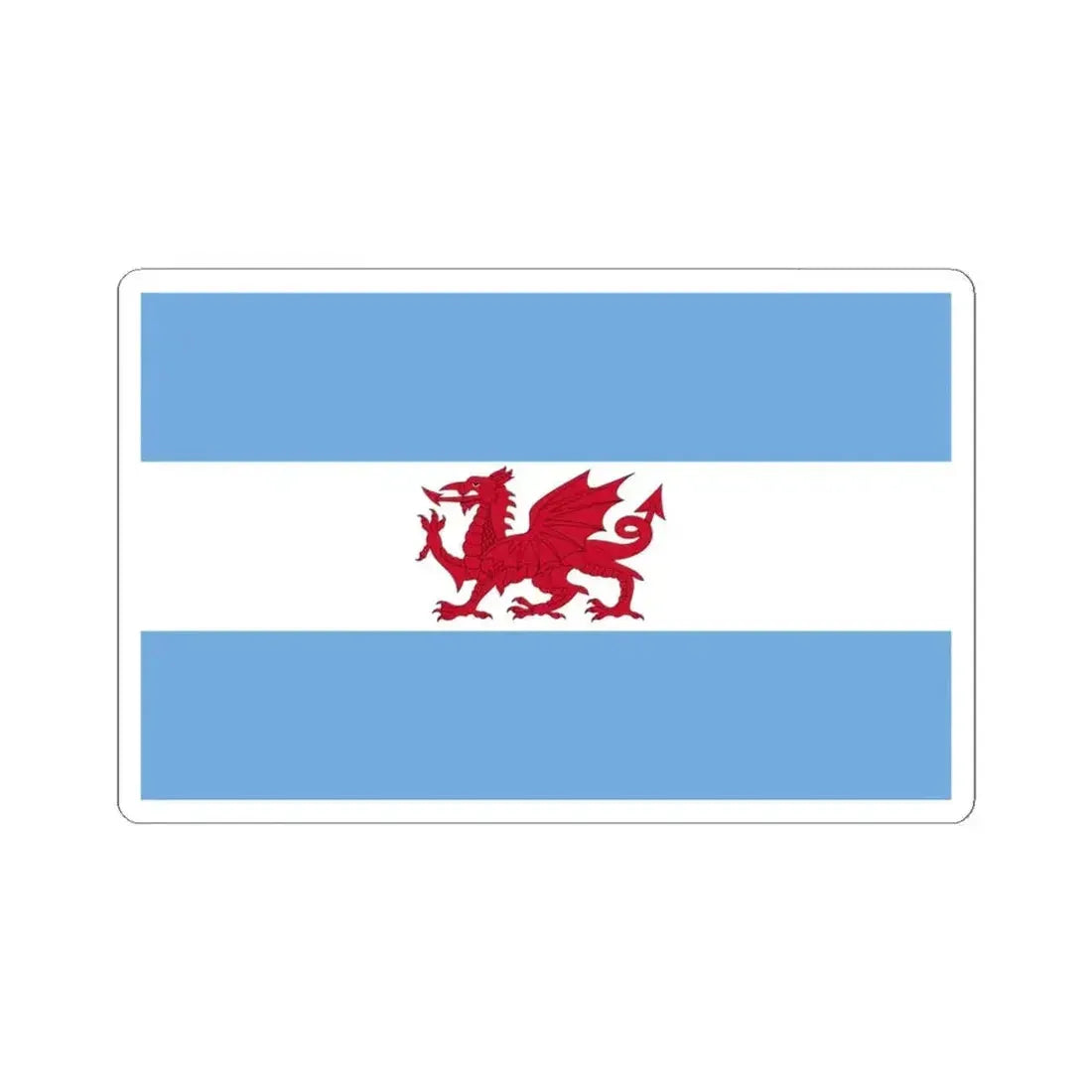 Flag of the Welsh colony in Patagonia (Argentina) STICKER Vinyl Kiss-Cut Decal 4 Inch White - The Sticker Space