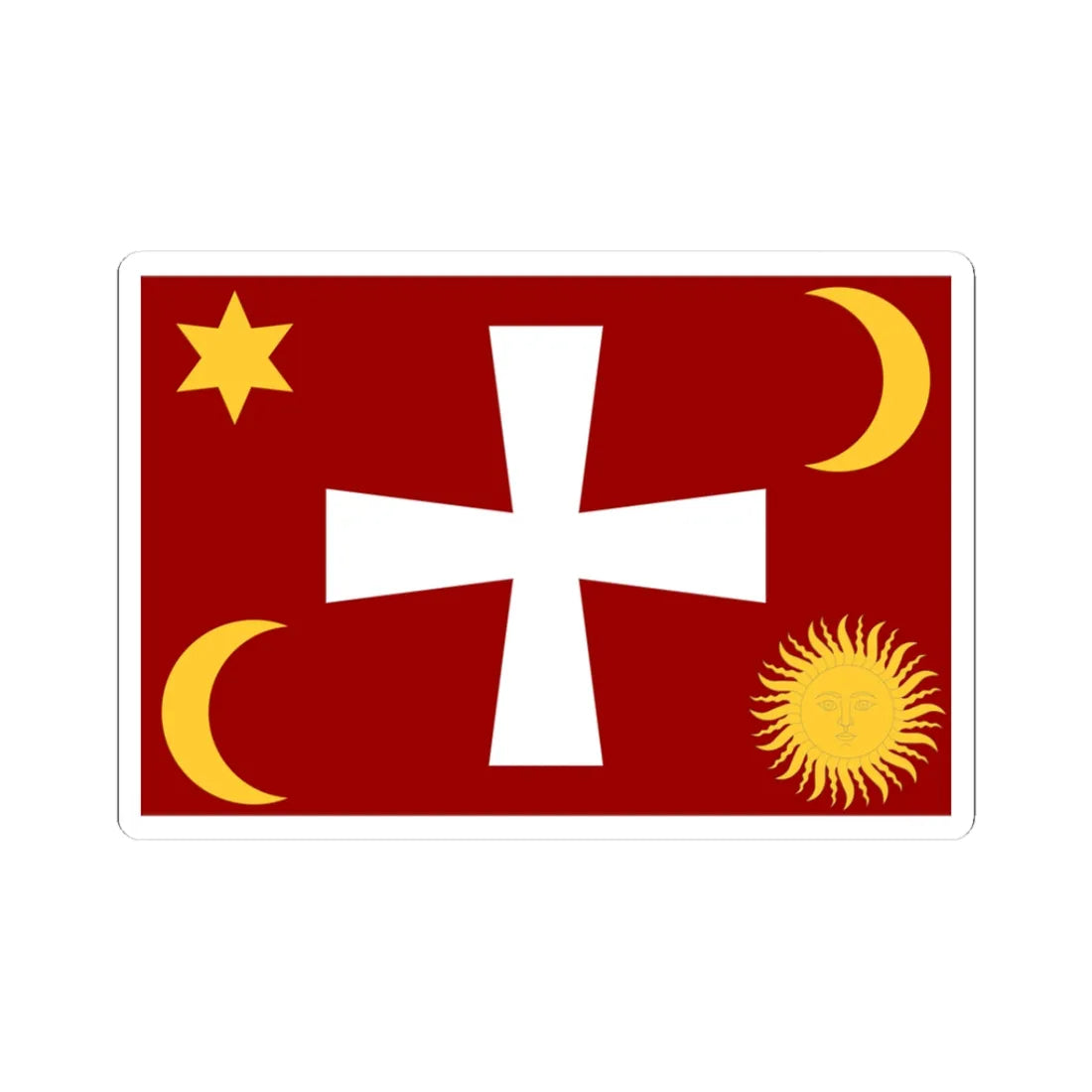 Flag of the Zaporizhian Sich (Ukraine) STICKER Vinyl Kiss-Cut Decal 3 Inch White - The Sticker Space