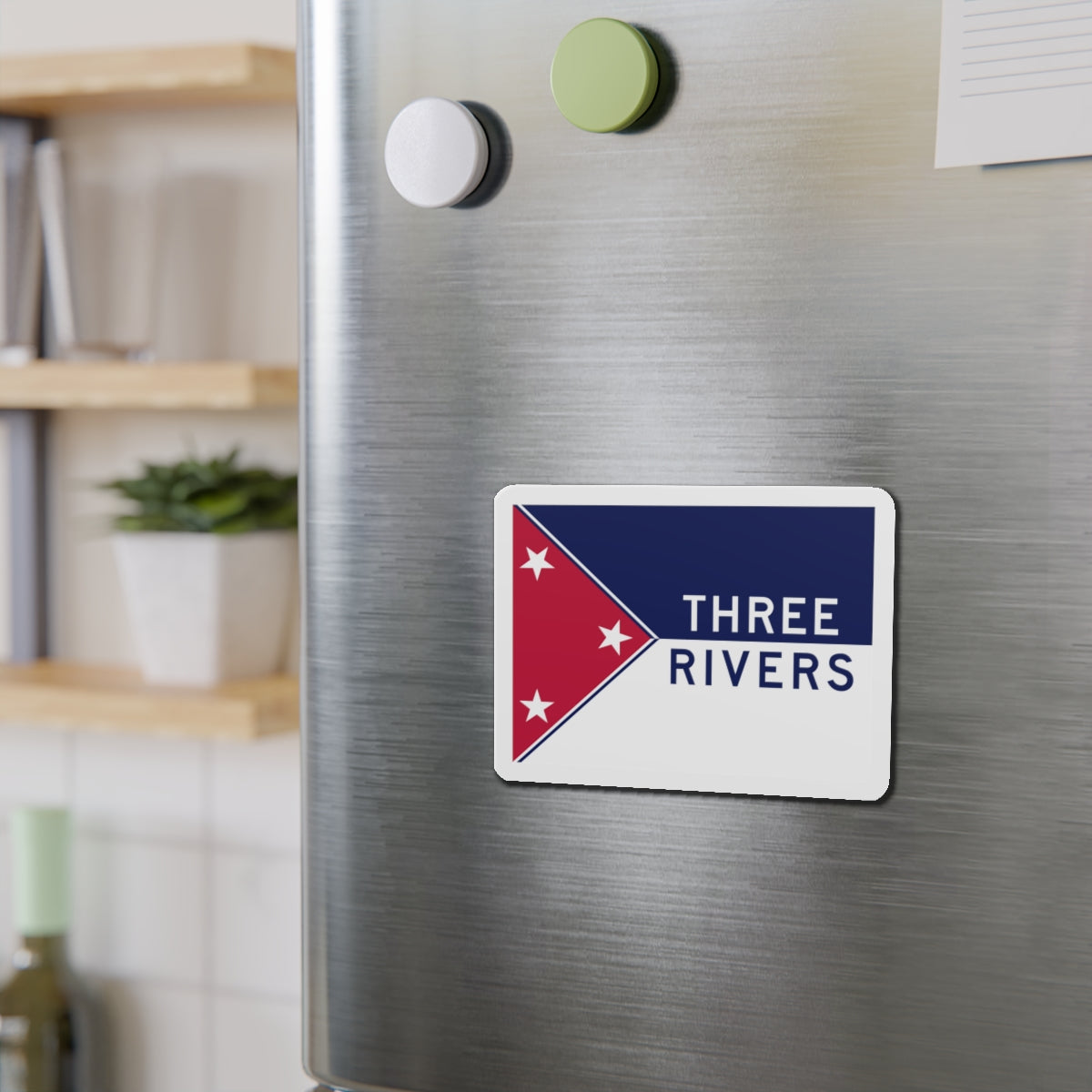 Flag of Three Rivers Michigan - Die-Cut Magnet-The Sticker Space