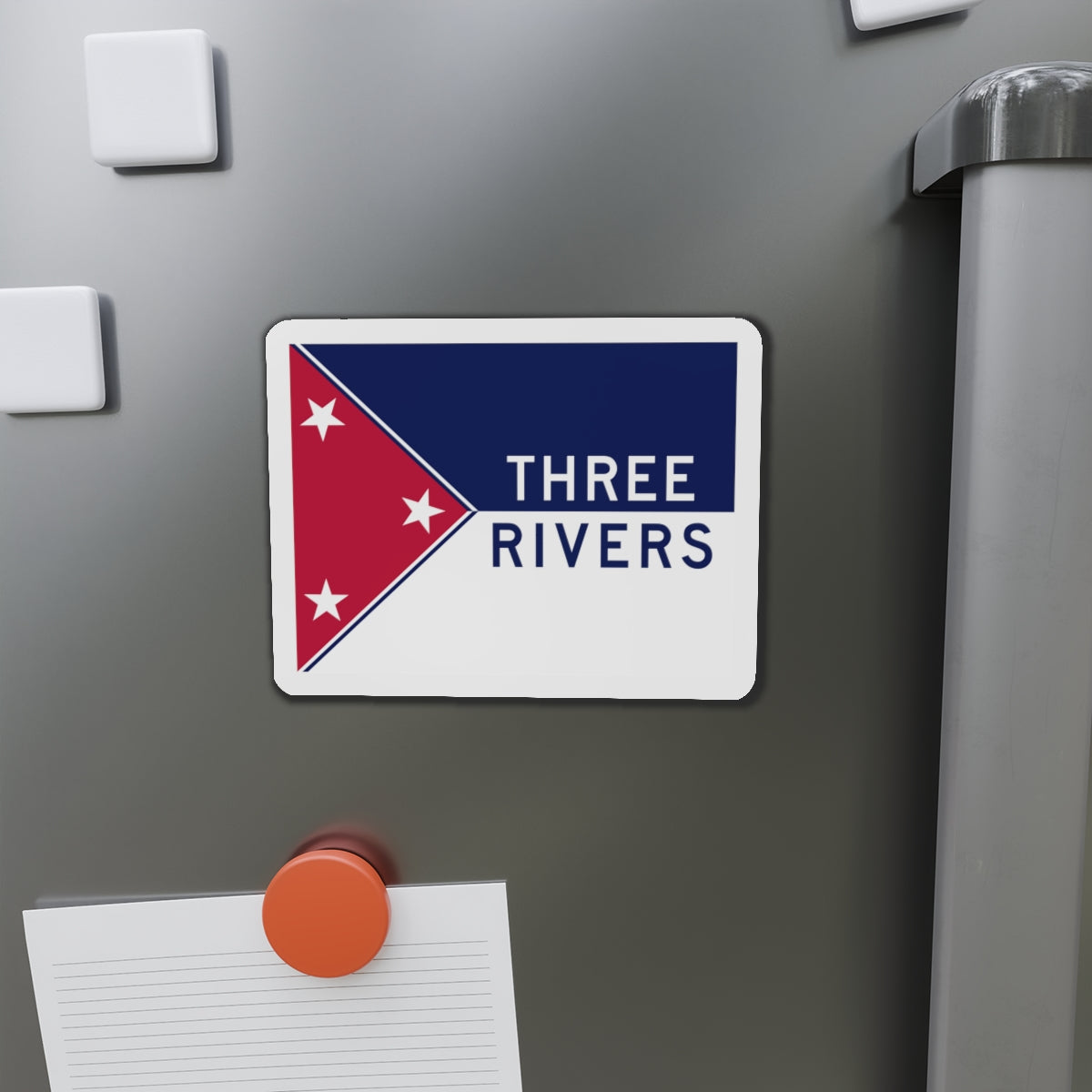 Flag of Three Rivers Michigan - Die-Cut Magnet-The Sticker Space