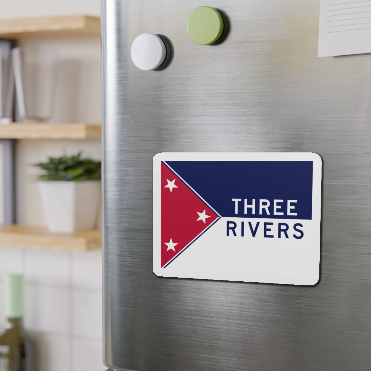 Flag of Three Rivers Michigan - Die-Cut Magnet-The Sticker Space