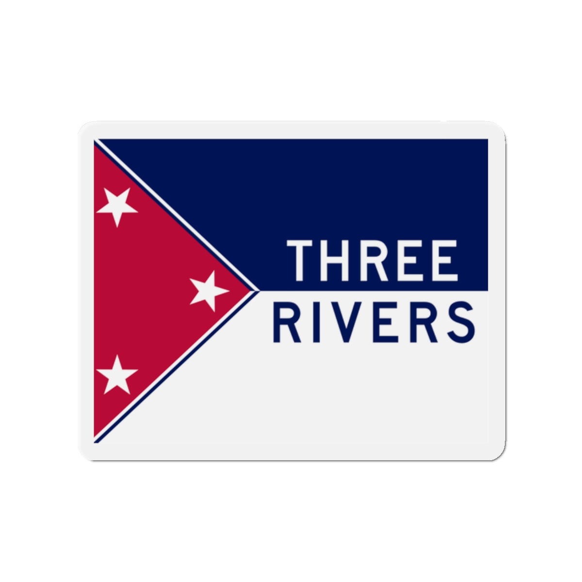 Flag of Three Rivers Michigan - Die-Cut Magnet-2" x 2"-The Sticker Space