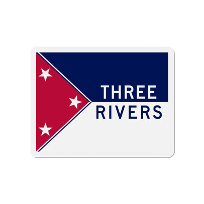 Flag of Three Rivers Michigan - Die-Cut Magnet-4" x 4"-The Sticker Space