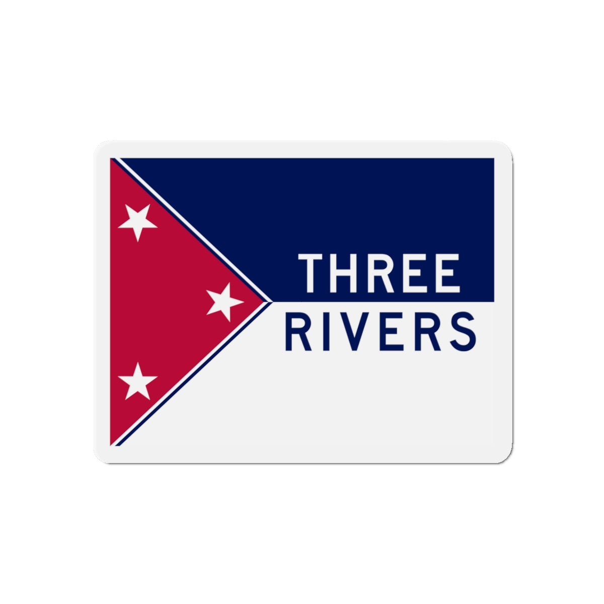 Flag of Three Rivers Michigan - Die-Cut Magnet-5" x 5"-The Sticker Space