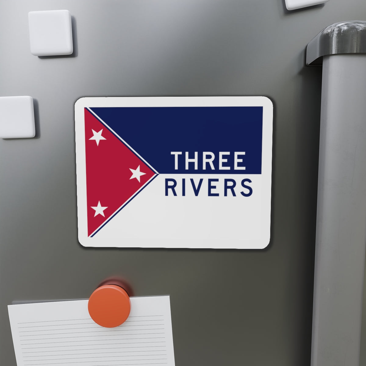 Flag of Three Rivers Michigan - Die-Cut Magnet-The Sticker Space