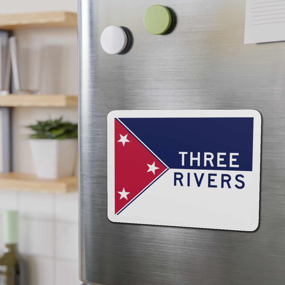 Flag of Three Rivers Michigan - Die-Cut Magnet-The Sticker Space