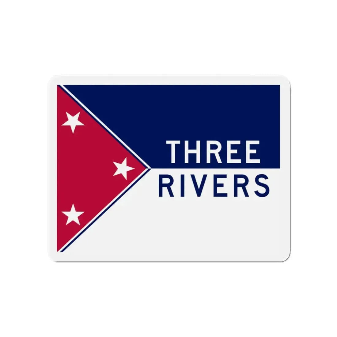 Flag of Three Rivers Michigan - Refrigerator Magnet 3 Inch - The Sticker Space