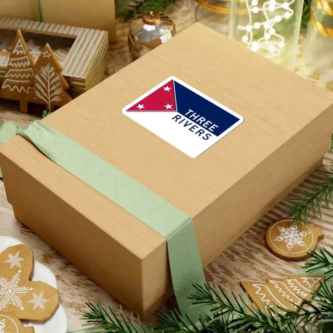 Flag of Three Rivers Michigan (United States) STICKER Vinyl Kiss-Cut Decal - The Sticker Space