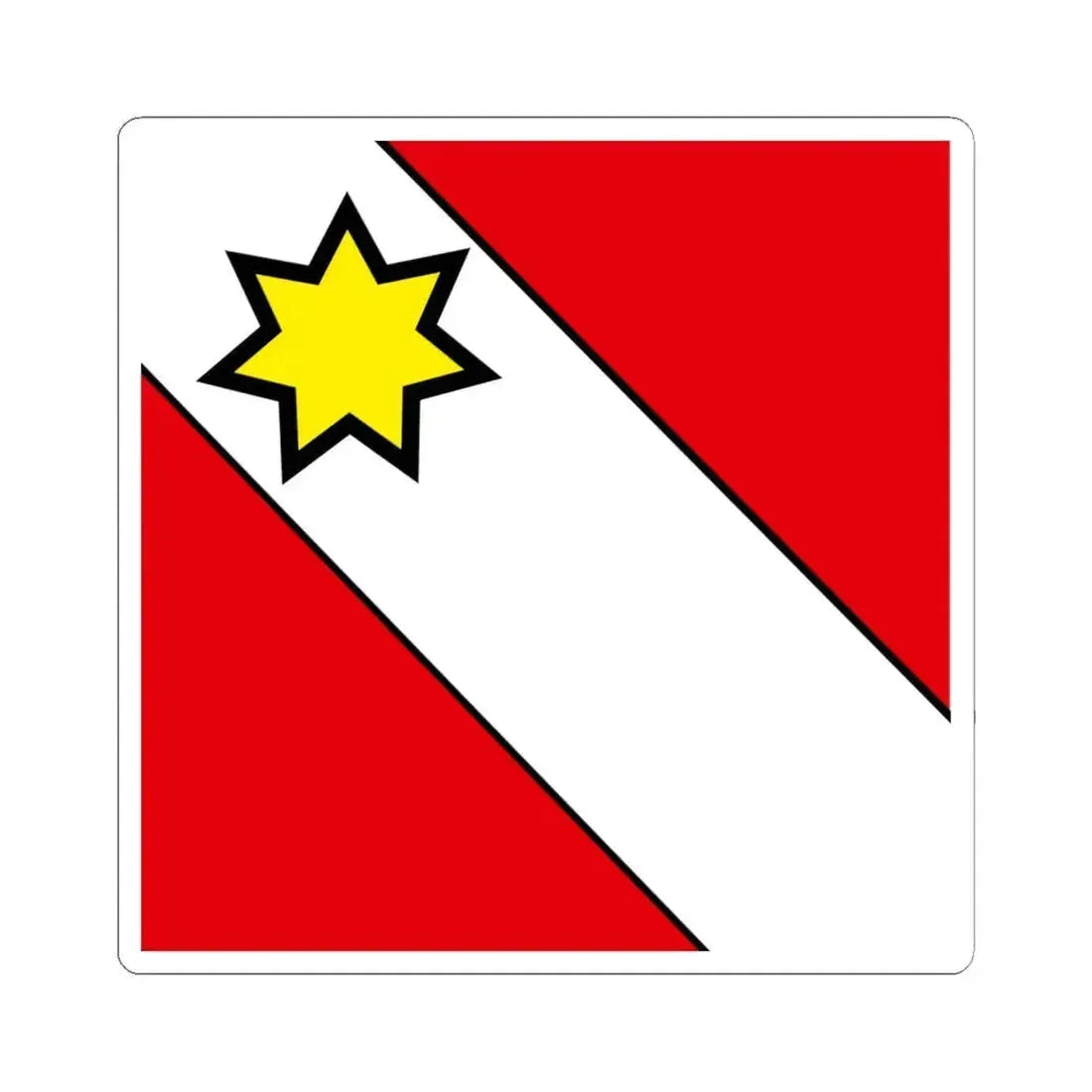 Flag of Thun Switzerland - STICKER Vinyl Kiss-Cut Decal 6 Inch White - The Sticker Space