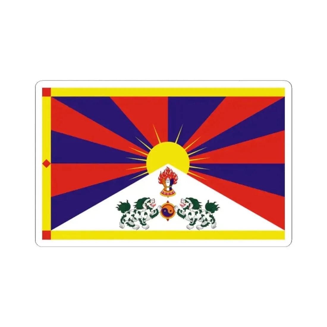 Flag of Tibet 1916-1951 (China) STICKER Vinyl Kiss-Cut Decal 2 Inch White - The Sticker Space