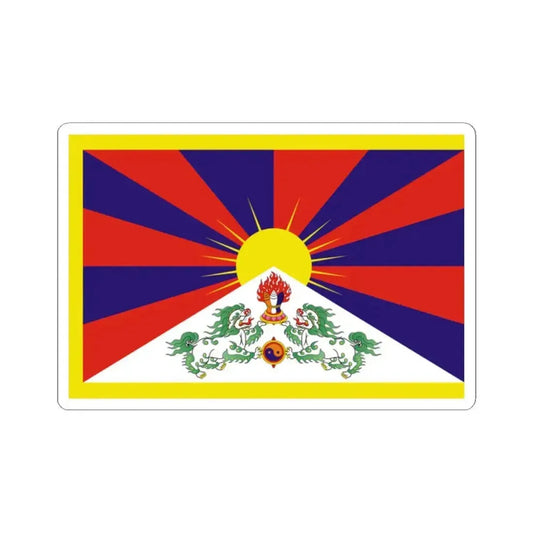 Flag of Tibet 3-2 (China) STICKER Vinyl Kiss-Cut Decal 2 Inch White - The Sticker Space