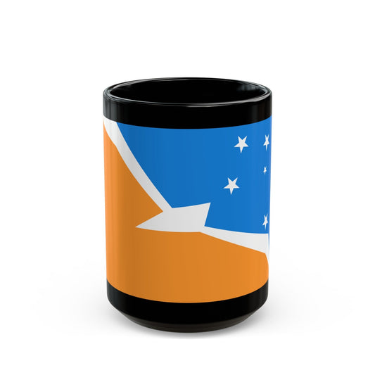 Flag of Tierra del Fuego Province Argentina - Black Coffee Mug-15oz-The Sticker Space