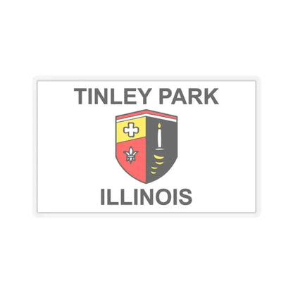 Flag of Tinley Park, IL - STICKER Vinyl Kiss-Cut Decal 2 Inch Transparent - The Sticker Space