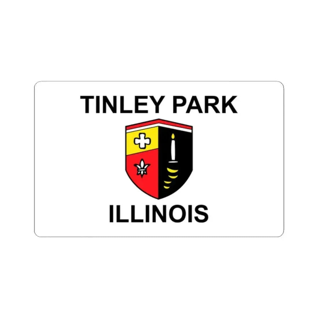 Flag of Tinley Park Illinois (United States) STICKER Vinyl Kiss-Cut Decal 2 Inch White - The Sticker Space