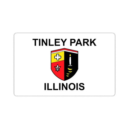Flag of Tinley Park Illinois (United States) STICKER Vinyl Kiss-Cut Decal 3 Inch White - The Sticker Space