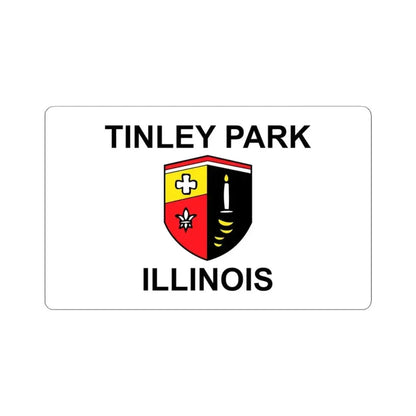 Flag of Tinley Park Illinois (United States) STICKER Vinyl Kiss-Cut Decal 4 Inch White - The Sticker Space