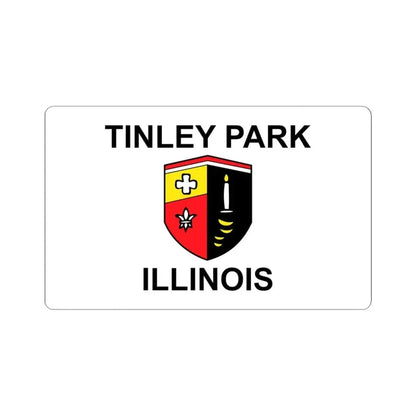 Flag of Tinley Park Illinois (United States) STICKER Vinyl Kiss-Cut Decal 6 Inch White - The Sticker Space