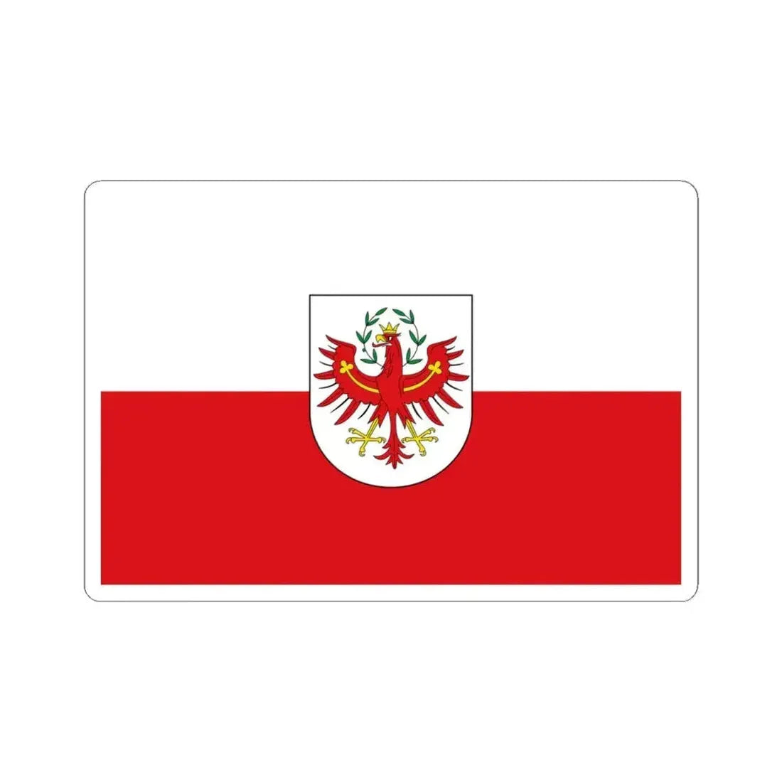 Flag of Tirol state (Austria) STICKER Vinyl Kiss-Cut Decal 4 Inch White - The Sticker Space