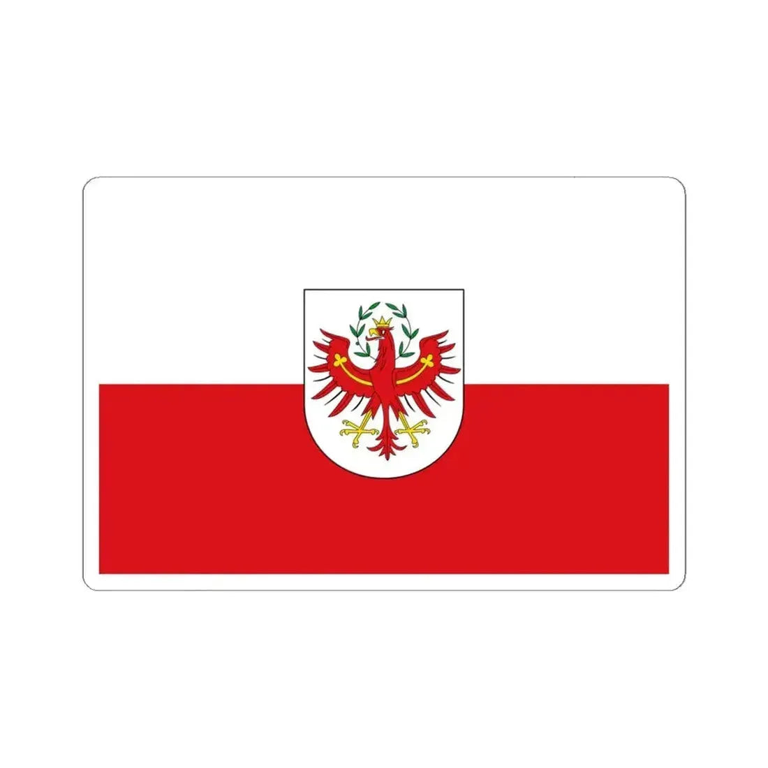 Flag of Tirol state (Austria) STICKER Vinyl Kiss-Cut Decal 6 Inch White - The Sticker Space