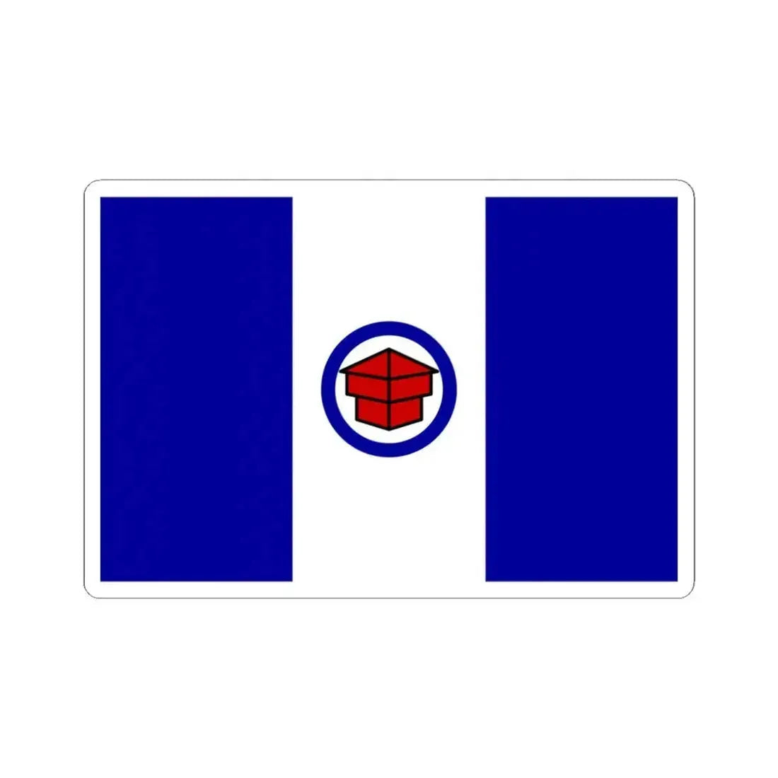 Flag of Toledo Ohio 1909-1994 (United States) STICKER Vinyl Kiss-Cut Decal 4 Inch White - The Sticker Space