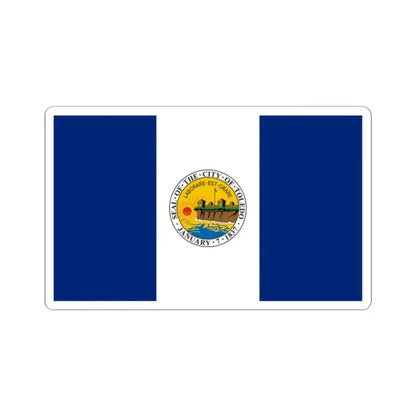 Flag of Toledo Ohio 1994-2025 (United States) STICKER Vinyl Kiss-Cut Decal 2 Inch White - The Sticker Space