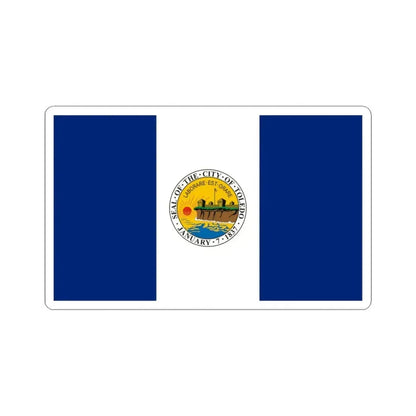 Flag of Toledo Ohio 1994-2025 (United States) STICKER Vinyl Kiss-Cut Decal 3 Inch White - The Sticker Space